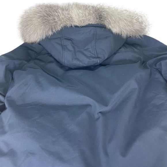 Madison Supply Mens Navy Down Winter Parka - Real Fur Trim Hood SZ Medium - Picture 6 of 16